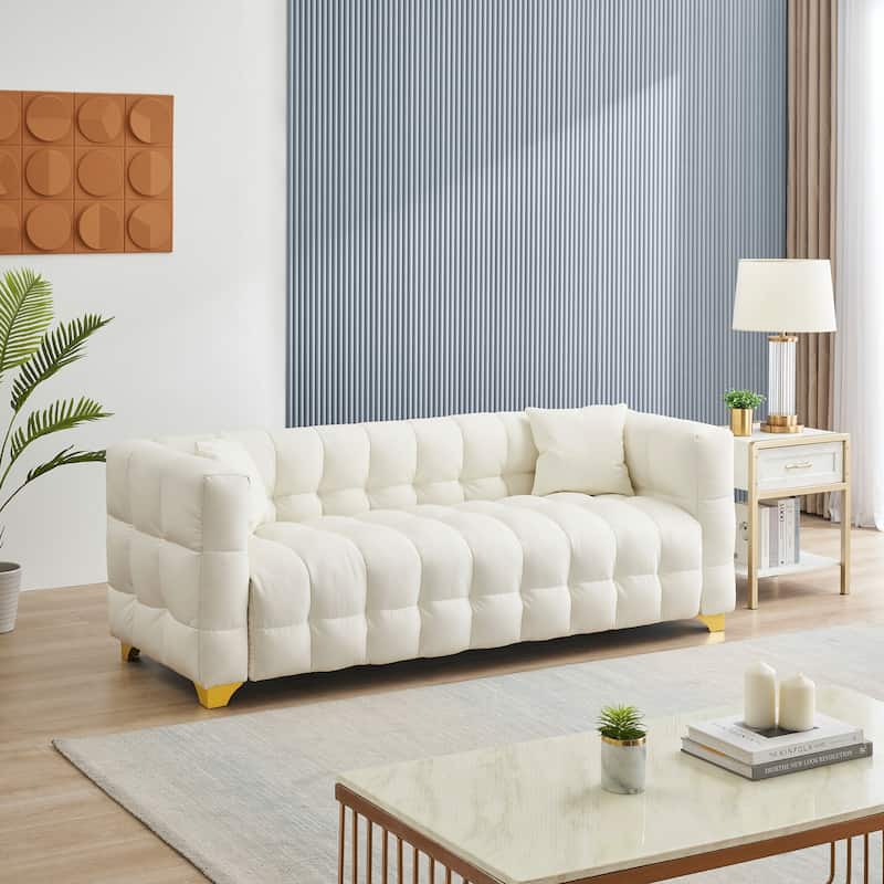 80" American Body Structure Deep Seat Sofa Technology Cloth 3 Seater Couch with Waterproof, Stain-proof and Anti-cat Paw