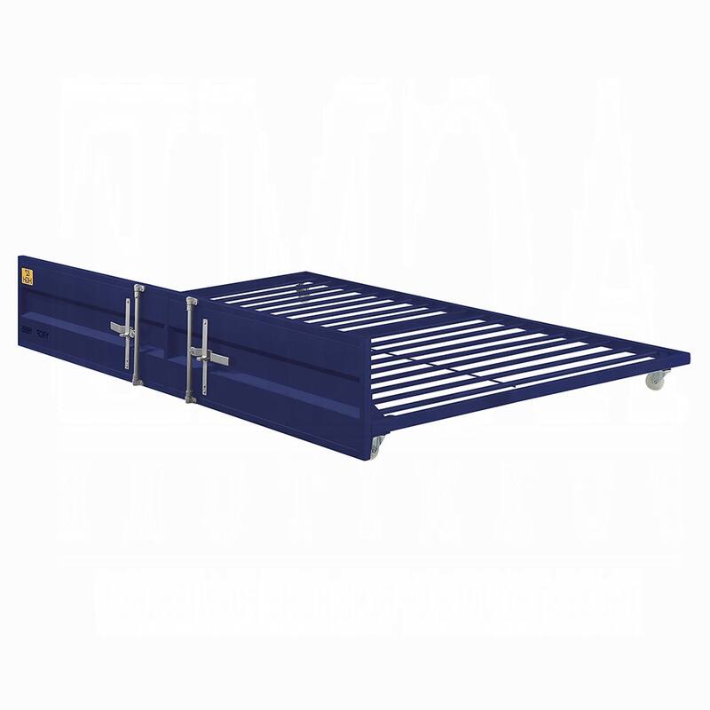 Gunmetal Gray Finish Twin Turdle with Metal Frame and Slat system, Blue