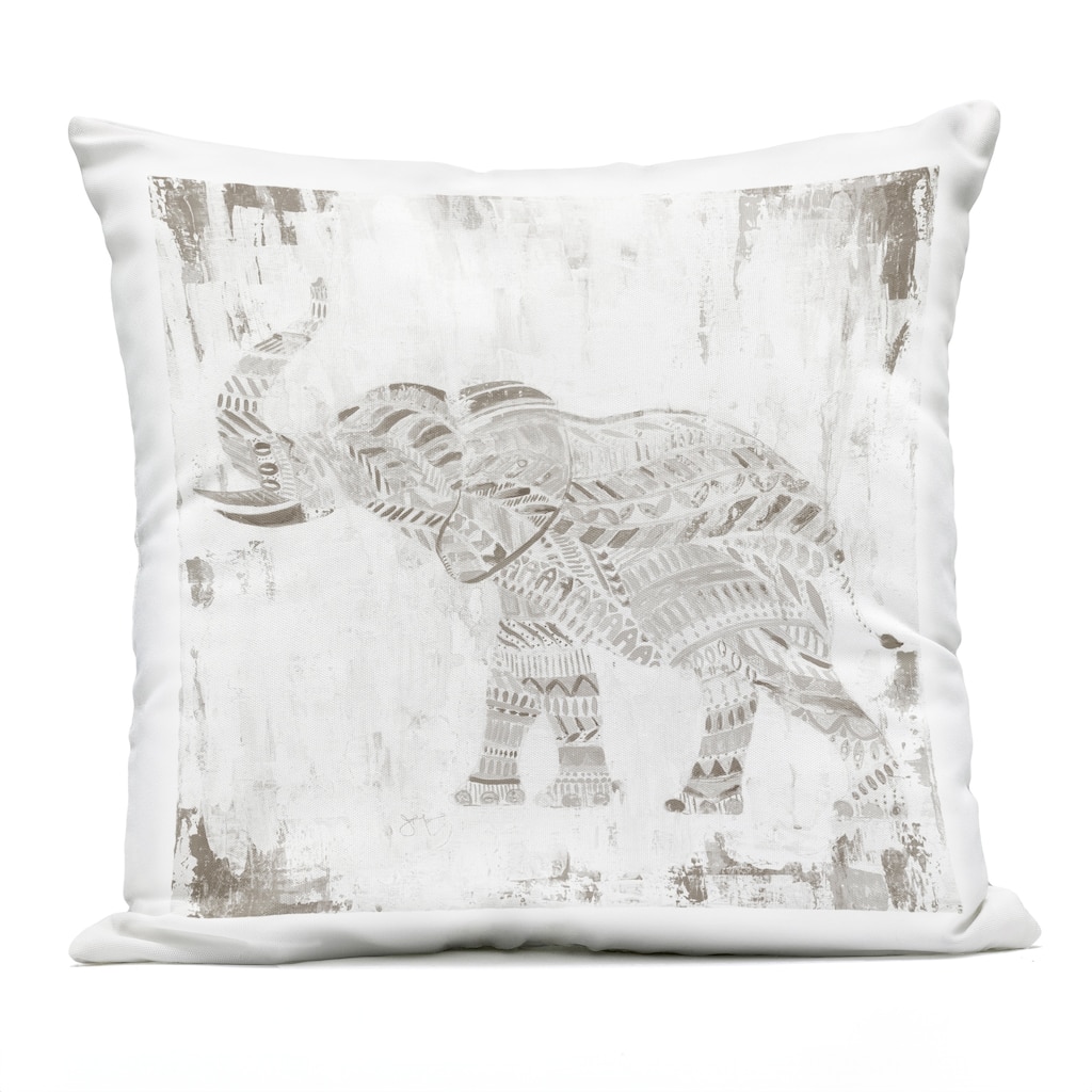Stupell Boho Stripes Elephant Printed Outdoor Throw Pillow Design by Janet Tava