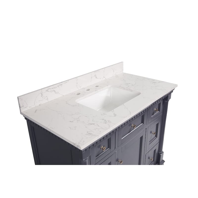 KitchenBathCollection Sydney 42" Bathroom Vanity with Engineered Marble Top