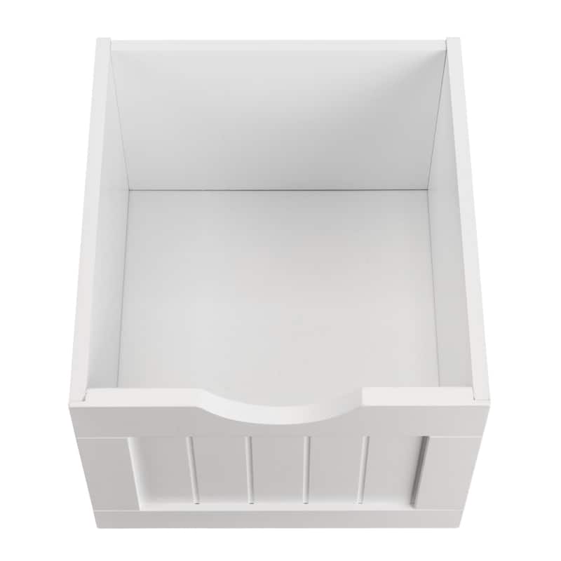 Bathroom Storage Cabinet with Single Door and 4 Drawers White MDF Space Saving Organizer for Bathroom Essentials