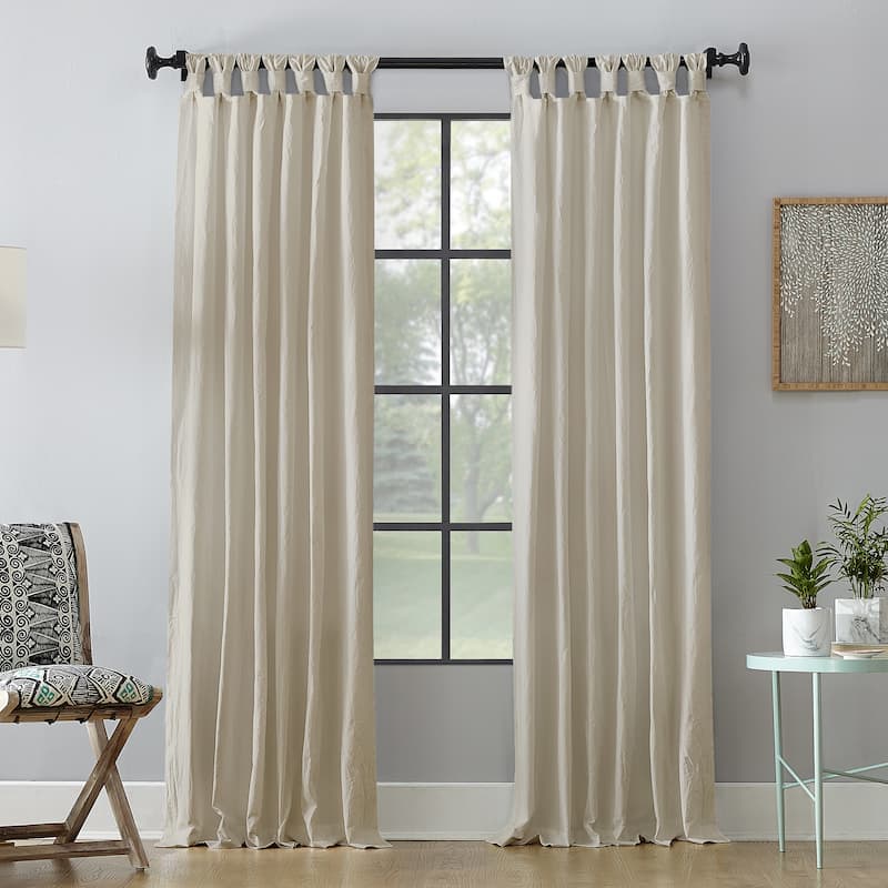 Archaeo Washed Cotton Twist Tab Curtain, Single Panel - Oatmeal - 52 x 95