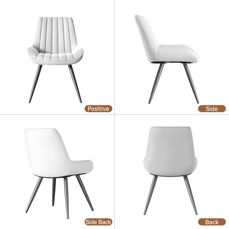Modern Dining Chairs Set of 4, Comfy Dining Room Chairs with Thick Cushions, Upholstered Fabric Chairs with Metal Legs