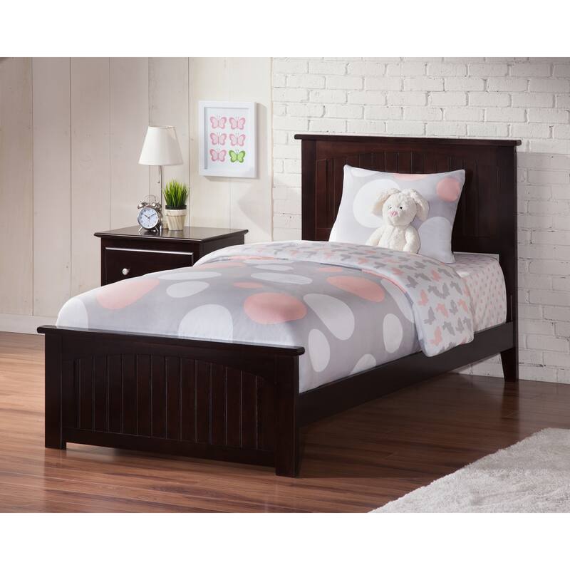 Traditional Bed Frame with Footboard - HomeStock Haven White Finish - Sleigh Style Platform Bed