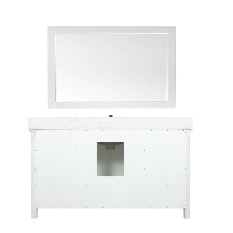 Altair Isla Single Bathroom Vanity Set and Aosta White Countertop with Mirror