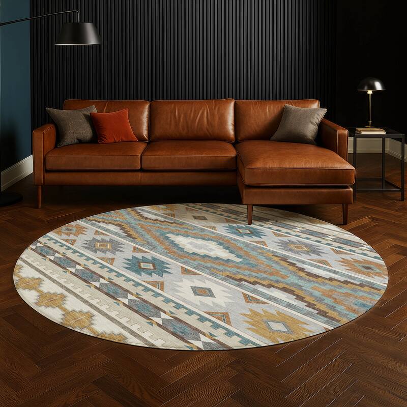 Machine Washable Indoor/ Outdoor Modern Ottawa Chantille Rug