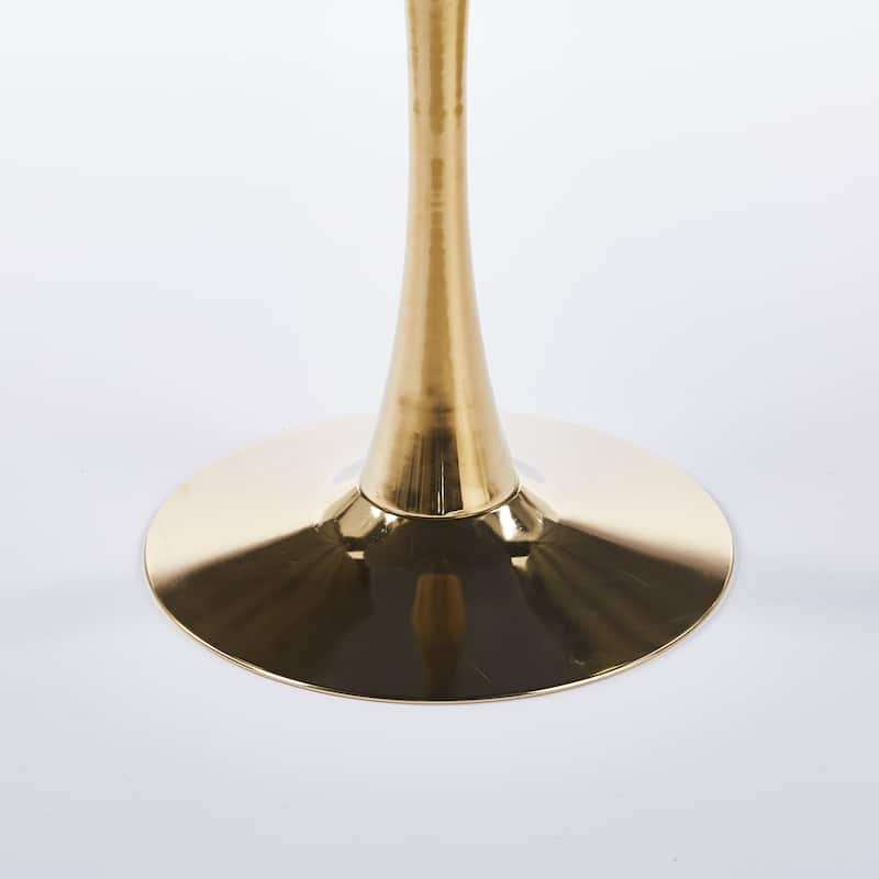 Tulip Dining Table for 2-4 People, Square Kitchen Dining Table , Bistro Table with MDF Tabletop & Metal Pedestal