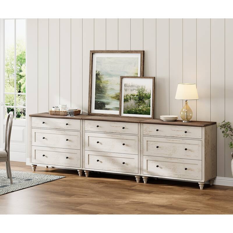 WAMPAT 3 Drawer Dresser ,Wood Storage Dresser for Bedroom