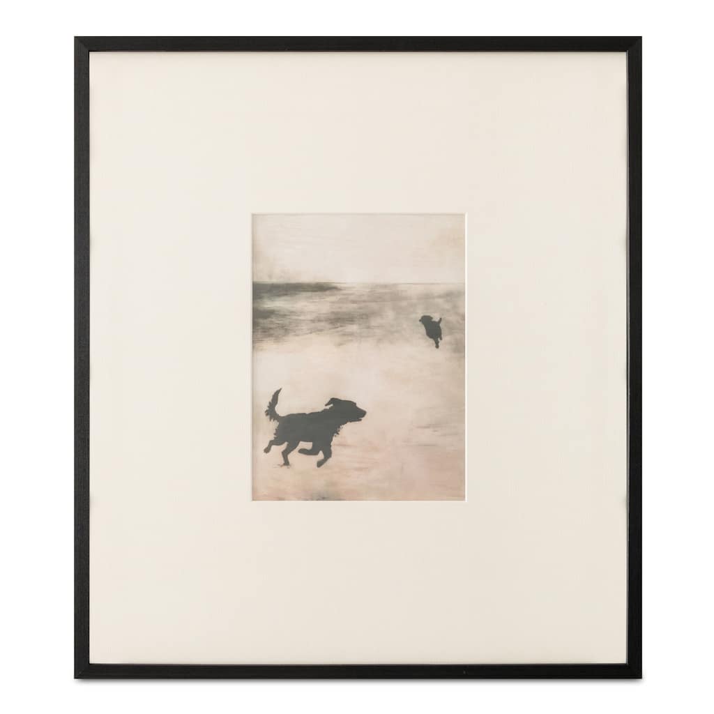 NADAAL STUDIOS Zerina Framed Print 2, Misty Beach Scene with Textured Mat and Solid Wood Frame