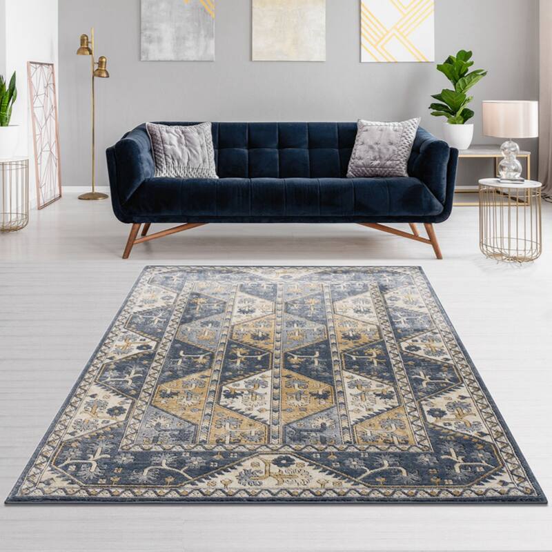 Tiled Border Area Rug,8' x 10' - 8' x 10'