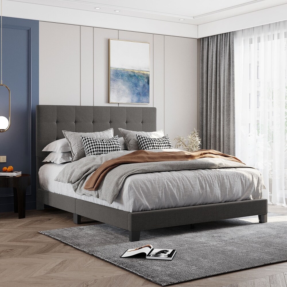 Grey suede hot sale bed frame