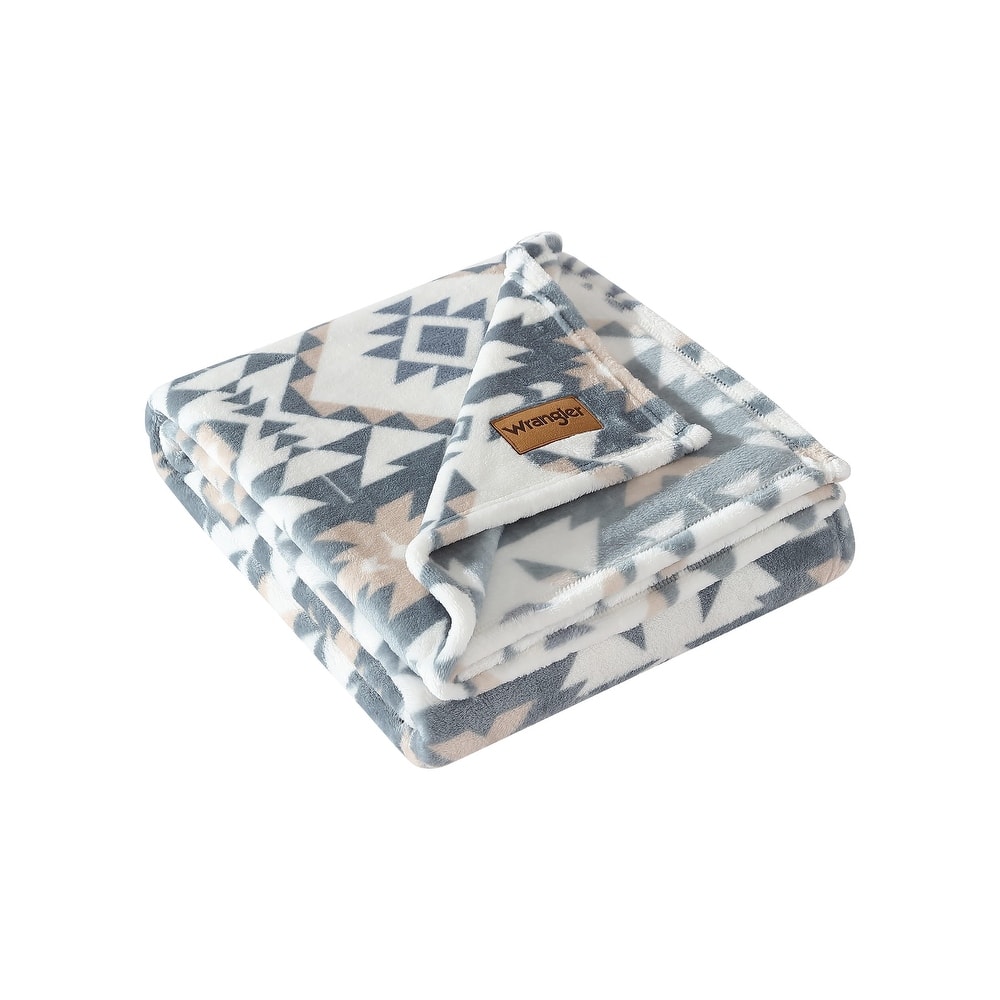 Wrangler Printed Ultra Soft Plush Fleece Throw Blanket