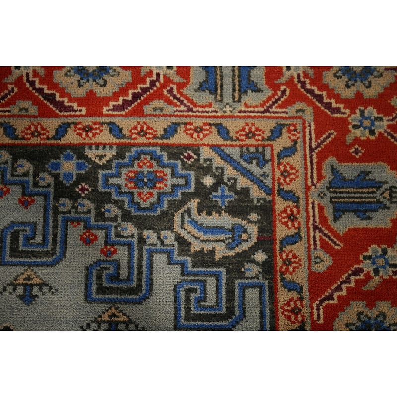 Geometric Heriz Serapi Rug Hand-Knotted Wool Carpet - 6'0"x 9'1"