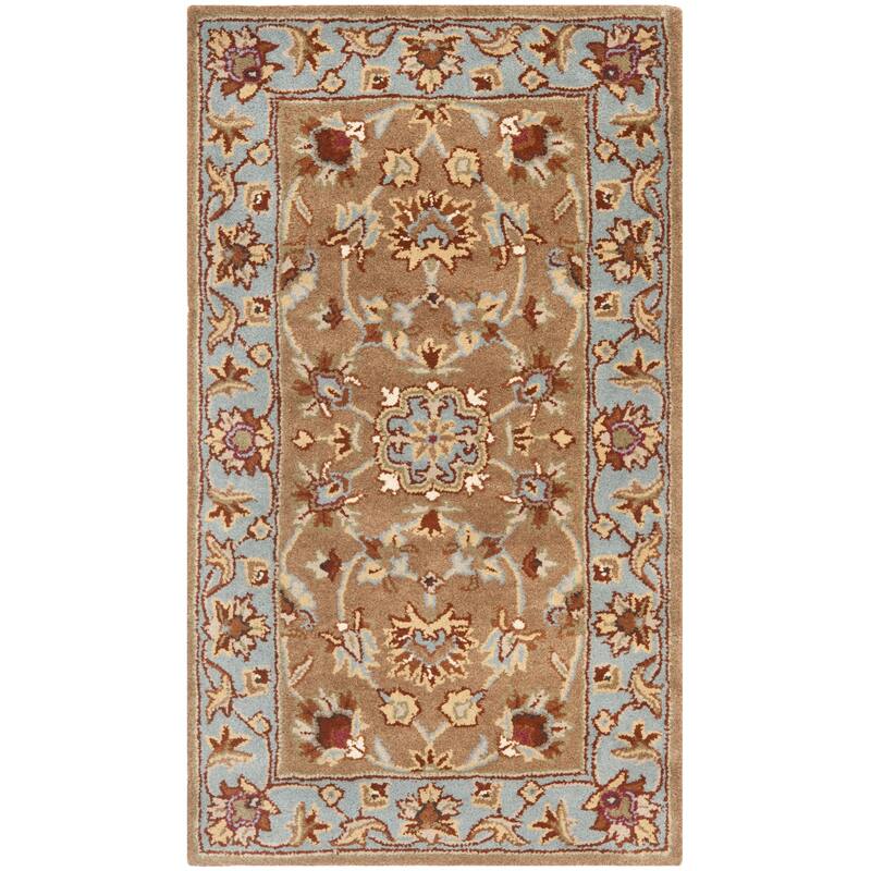 SAFAVIEH Handmade Heritage Heritage Bloom Brown/ Blue Wool Rug - 2' 3" x 4' - Beige/Blue - Runner/Rectangle