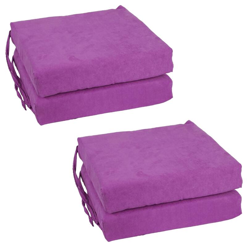 16-inch Square Indoor Microsuede Chair Cushions (Set of 2 or 4) - 16 x 16 - Set of 4 - Ultra Violet