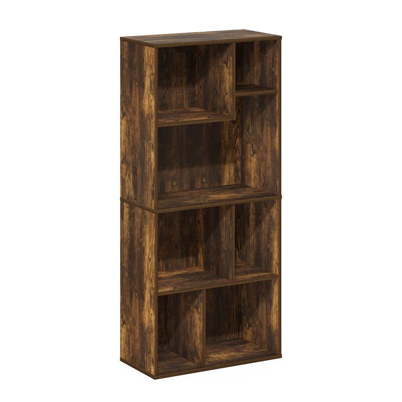 42.13 in. Tall Pine Wood 7-Shelf Bookcase