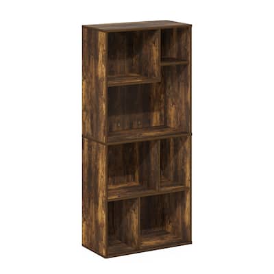 42.13 in. Tall Pine Wood 7-Shelf Bookcase