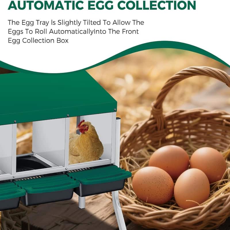 Roll-Away Nesting Boxes for Chickens Coop with Perch