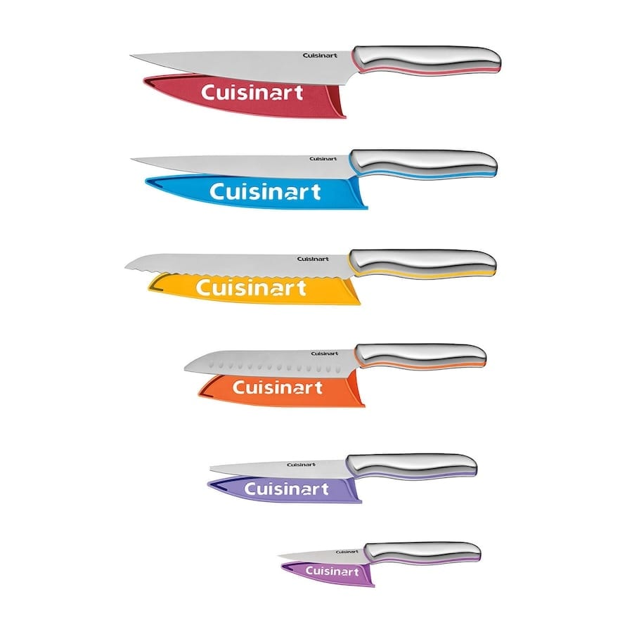 Shop Cuisinart C77 12pcs Classic Stainless Steel 12 Piece Color Band Knife Set With Blade Guards Multicolor Overstock 22575557