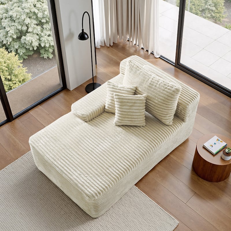 Oversized Upholstered Modular Sectional Chaise Lounge with Pillows