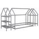 preview thumbnail 13 of 39, Kids bedroom set Twin size wood house bed with storage shelf and hanger