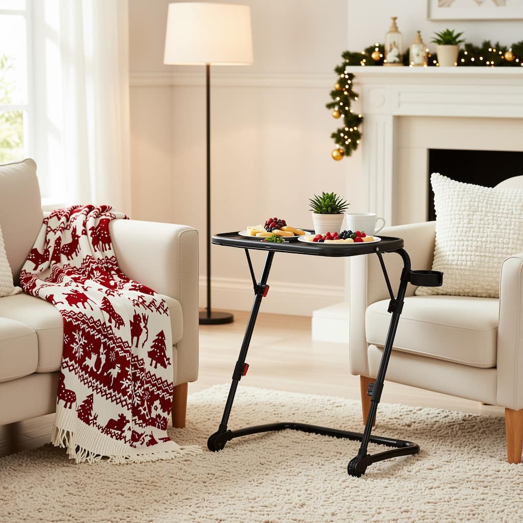 Modern Foldable End Table with Storage, Accent Table for Living Room, Bedroom, or Small Spaces, Space Saving & Stylish