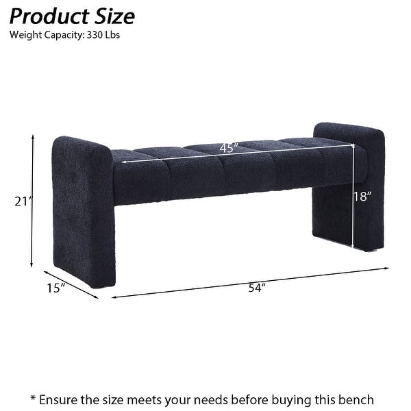 dimension image slide 4 of 10, Boucle Bedroom Bench with Channel Tufted Modern Entryway Bench Window Bench End of Bed Bench