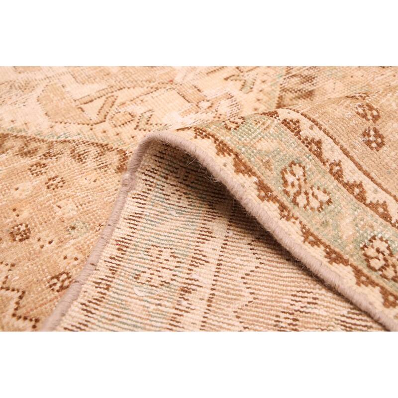 ECARPETGALLERY Hand-knotted Antalya Vintage Tan Wool Rug - 3'5 x 9'6