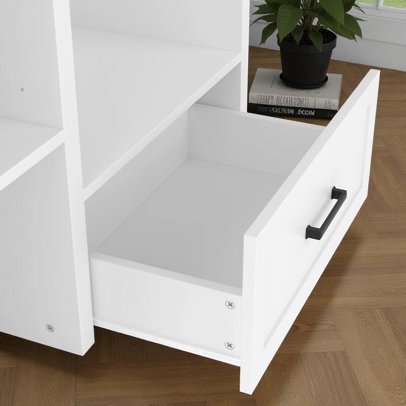 85.2'' H Modern Hall Tree with Bench, 4 Doors, 3 Hooks & Drawer, Entryway Storage Cabinet with Adjustable Shelves