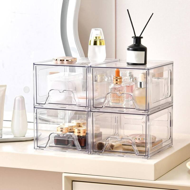 Stackable Makeup Organizer Storage Drawers Set of 6