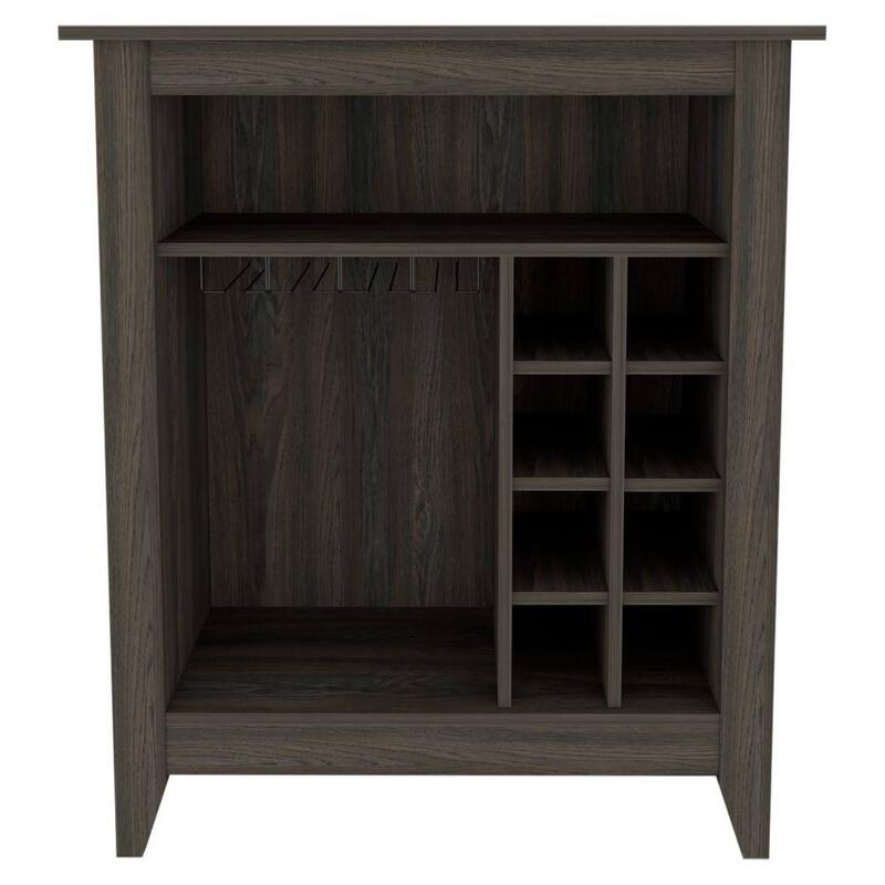 Anmytek Bar Cabinet Wine Rack Glass Storage with Open Shelf