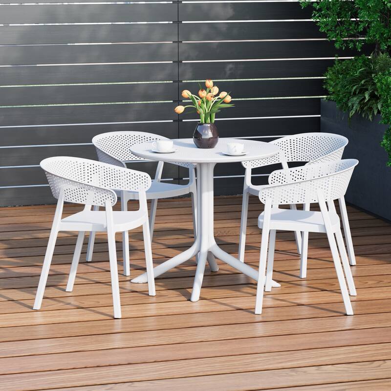 Frond and Form 4-Person Outdoor Round Dining Set