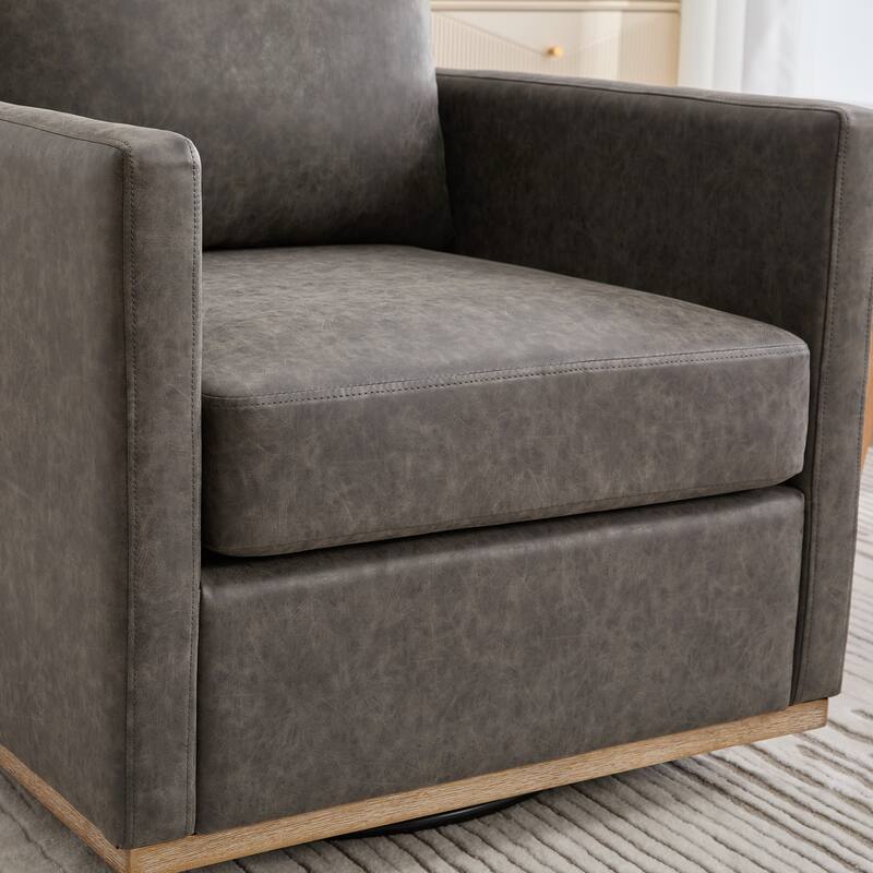 30.7"W Upholstered Square Swivel Accent Chair and Comfy Accent Single Sofa Chair, 360 Degree Club Chair