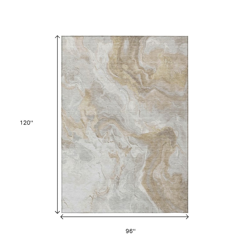 HomeRoots Abstract Modern Rectangle Outdoor Rug