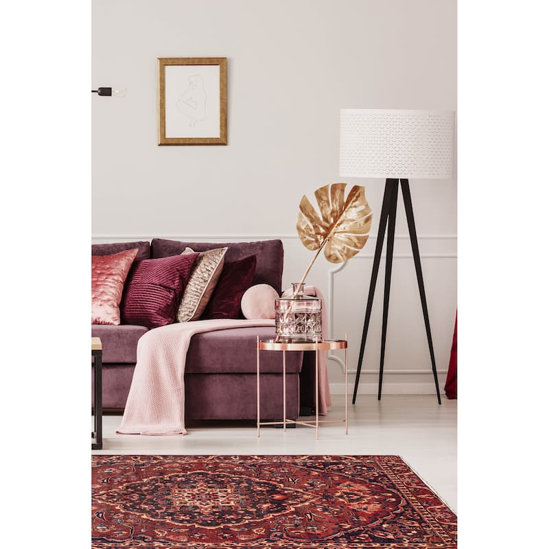 ECARPETGALLERY Hand-knotted Kayseri Vintage Dark Red Wool Rug - 6'4 x 9'9