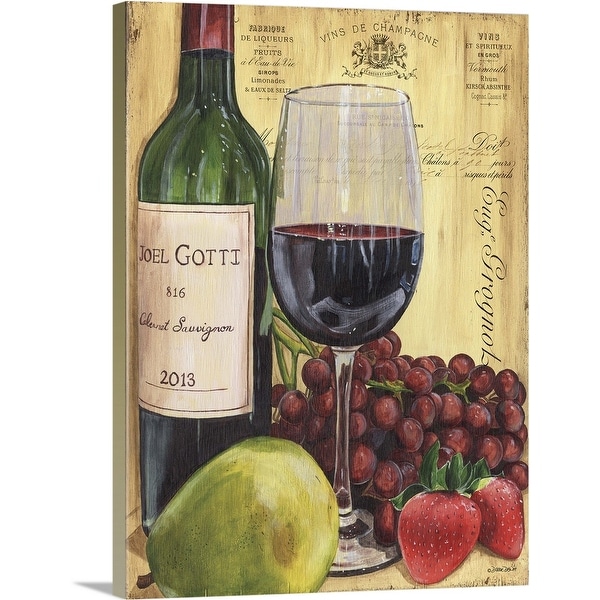 "Wine and Pear" Canvas Wall Art