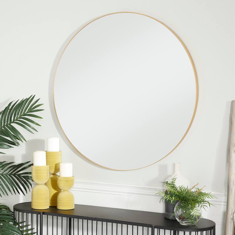 Multiple Frame Finishes / Sizes Modern Contemporary Round Wall Mirrors - 36 x 36 - Gold - Large