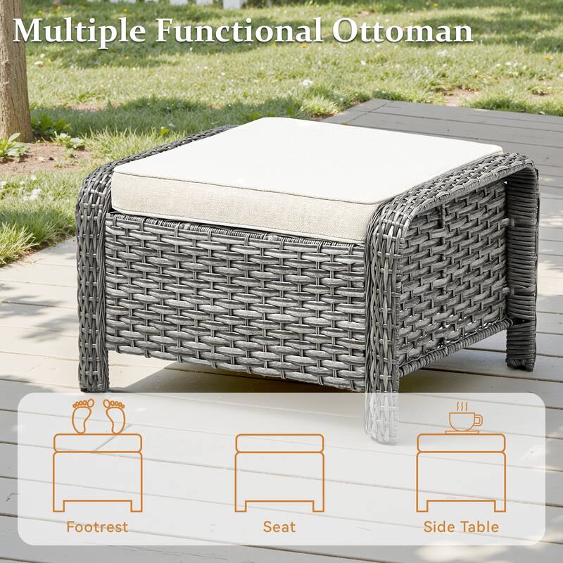 Pocassy Outdoor Patio Wicker Sofa Chair Furniture Set