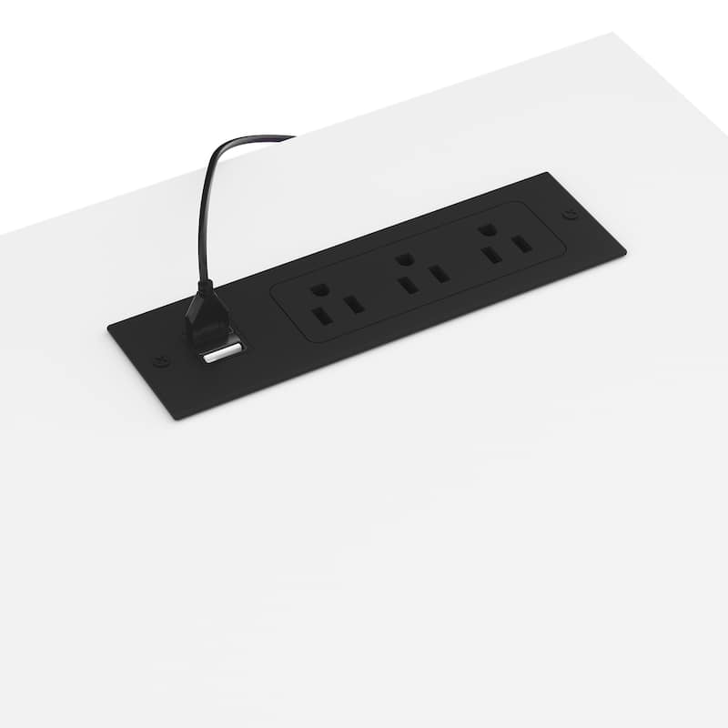 Chest of Drawers with LED Lights and Outlets,Wood Drawer Dresser for Clothes Storage