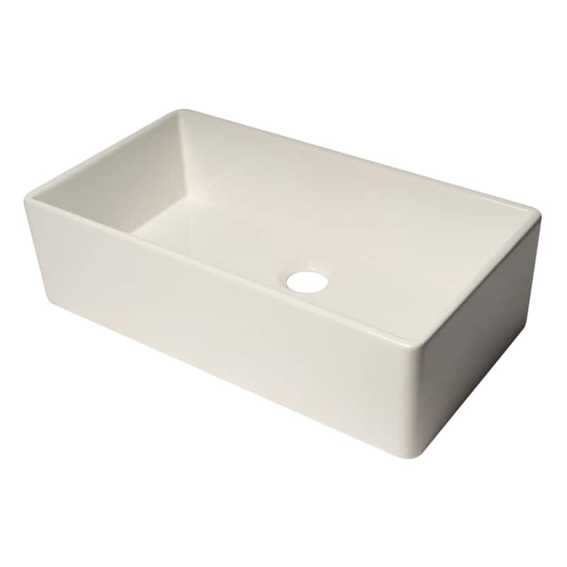 ALFI brand AB536-W White 36" Smooth Apron Single Bowl Fireclay Farm Sink