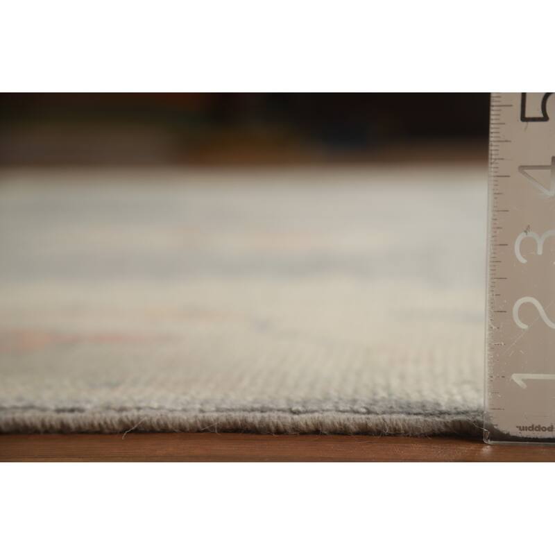 Hand Knotted Oriental 100% Wool Carpet Transitional All-Over Greys & Charcoal Oushak Area Rug - 12' 8'' X 8' 7''