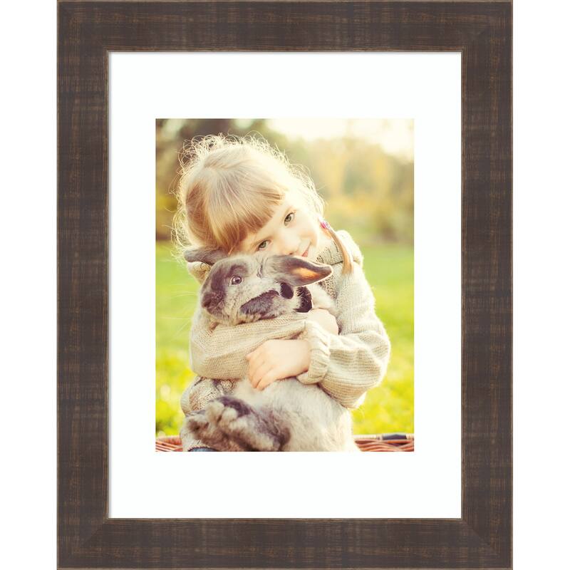 Whiskey Brown Rustic Framed Picture Frame, Photo Frame - 11x14 Matted to 8x10