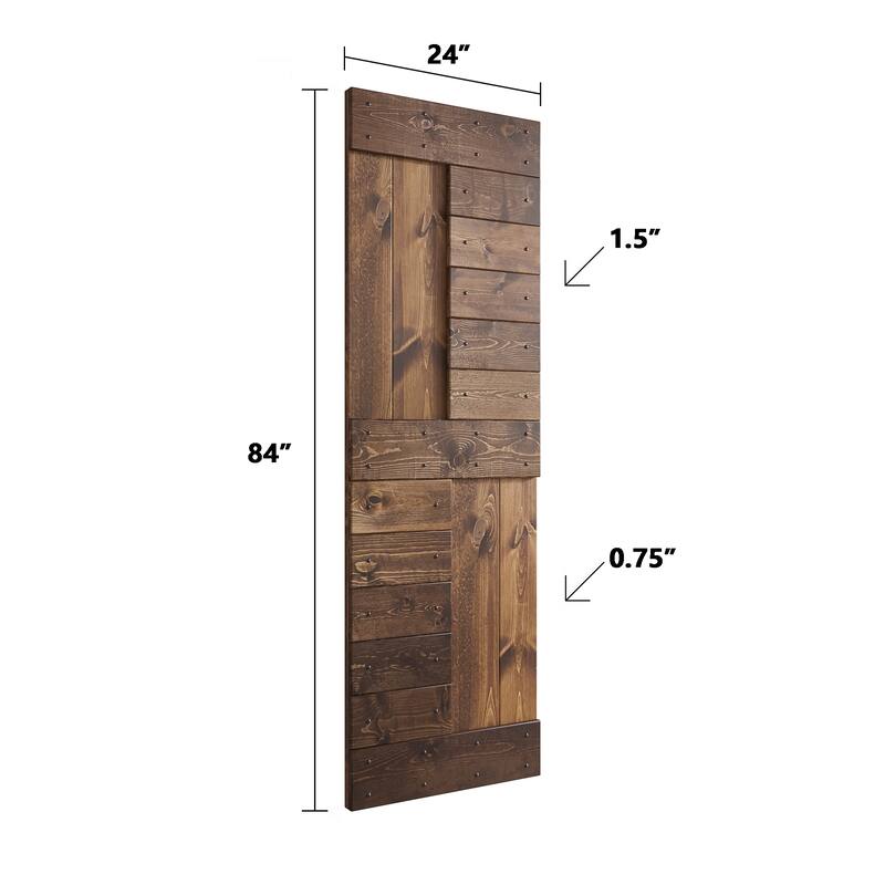 Coast Sequoia 48in/60in/72in/84in x 84in S Series Pine Wood Double Sliding Barn Door With Hardware Kit
