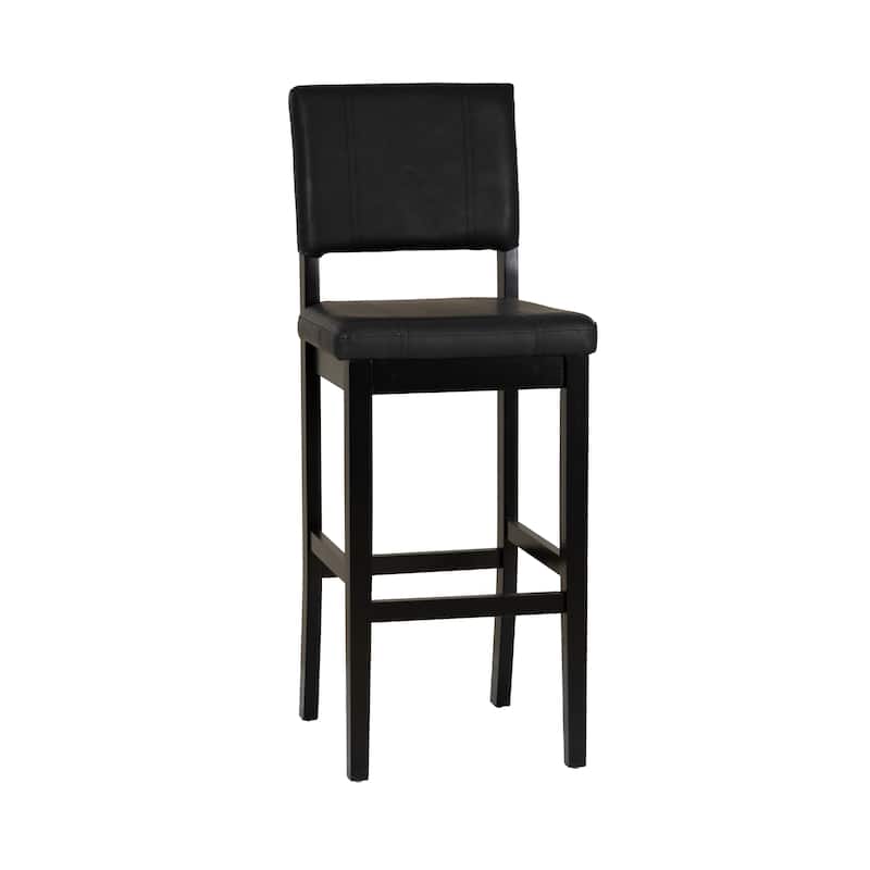 Linon Lombardy Faux Leather and Rubberwood Bar Stool
