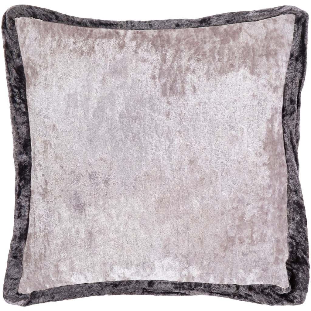 Alphege Velvet Reversible Gray Feather Down or Poly Filled Throw Pillow 20-inch