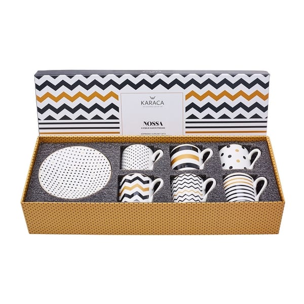Karaca Mosaic Turkish Coffee Cup and Saucer Set for 6 - Bed Bath & Beyond
