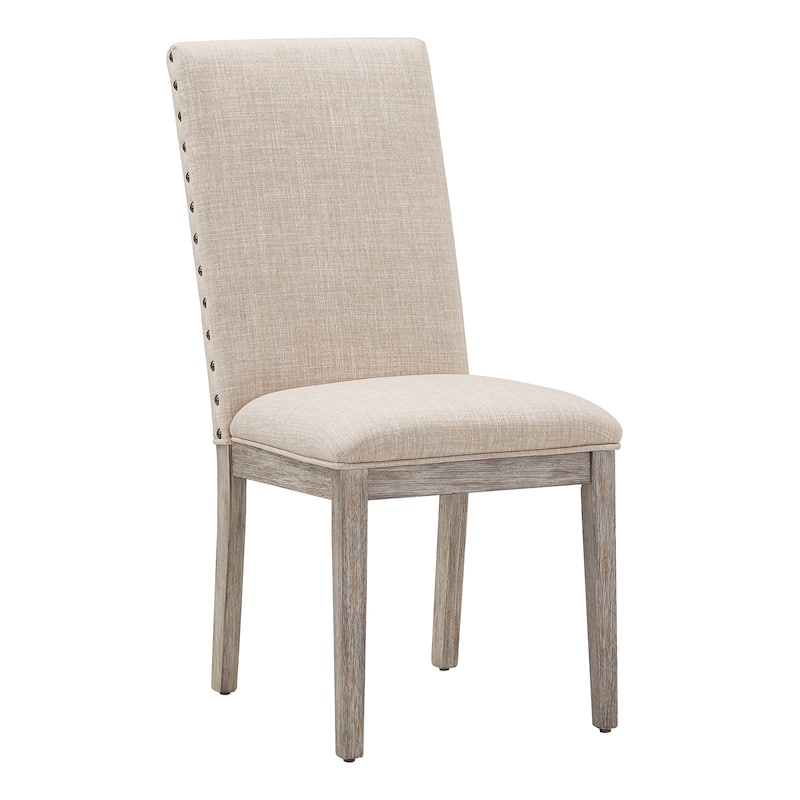 Voyager Nailhead Accent Parson Linen Dining Chair (Set of 2) by iNSPIRE Q Artisan