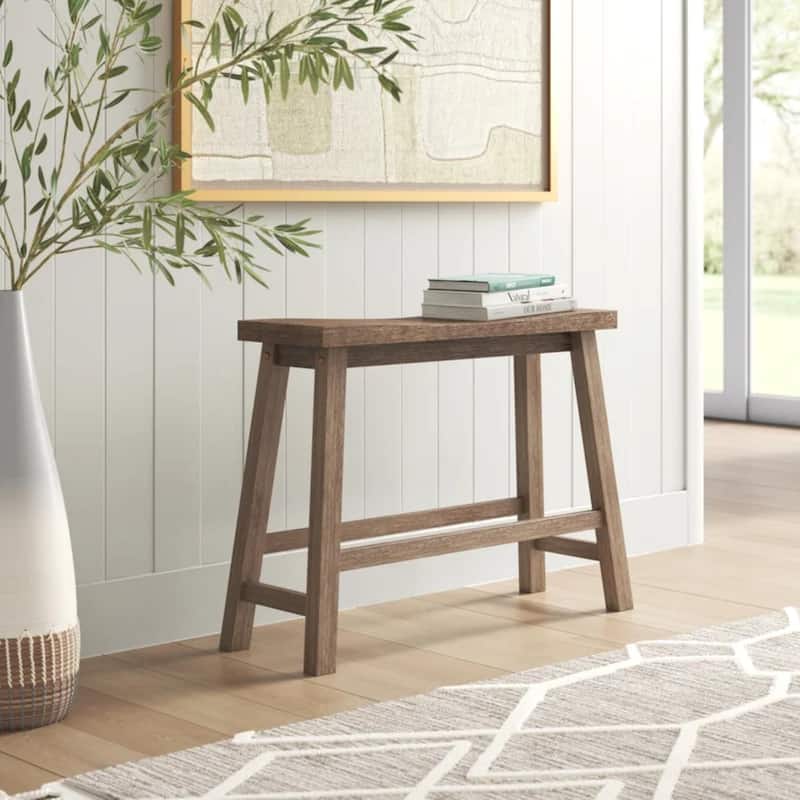 Sonoma Wood Saddle Dining Bench