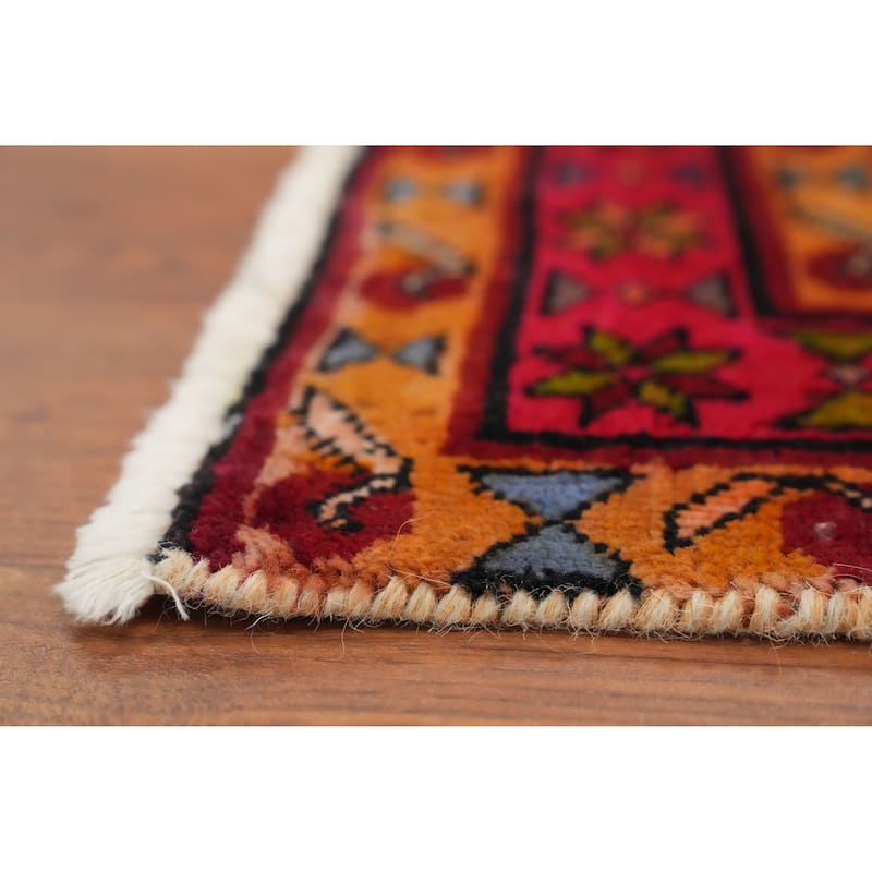 Hand Knotted Oriental 100% Wool Carpet Traditional Tribal Navy Blue & Blues Tabriz Runner Rug - 10' 3'' X 3' 8''