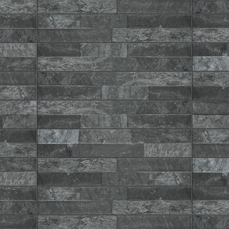 Merola Tile Ordino Black 3.25" x 17.5" Porcelain Wall Subway Tile